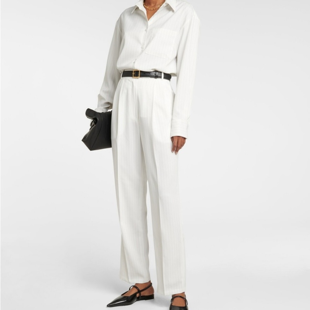 FRANKIE SHOP “Bea” White Pinstripe Trouser Pants Sz Small